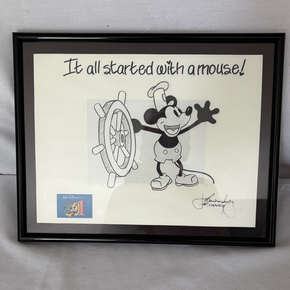 Disney Mickey Mouse signed Framed Print
